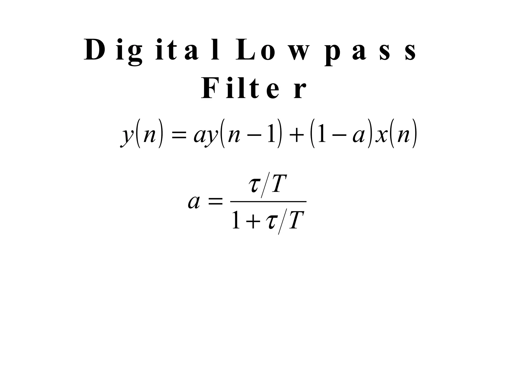 Digital Lowpass Filter 