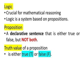 LOGIC FIRST FEW LESSONS. (GEN MATH )pptx | PPT