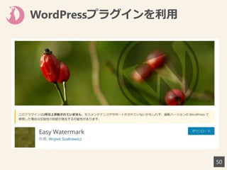 WordPressプラグインを利用
50
 