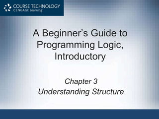 A Beginner’s Guide to 
Programming Logic, 
Introductory 
Chapter 3 
Understanding Structure 
 