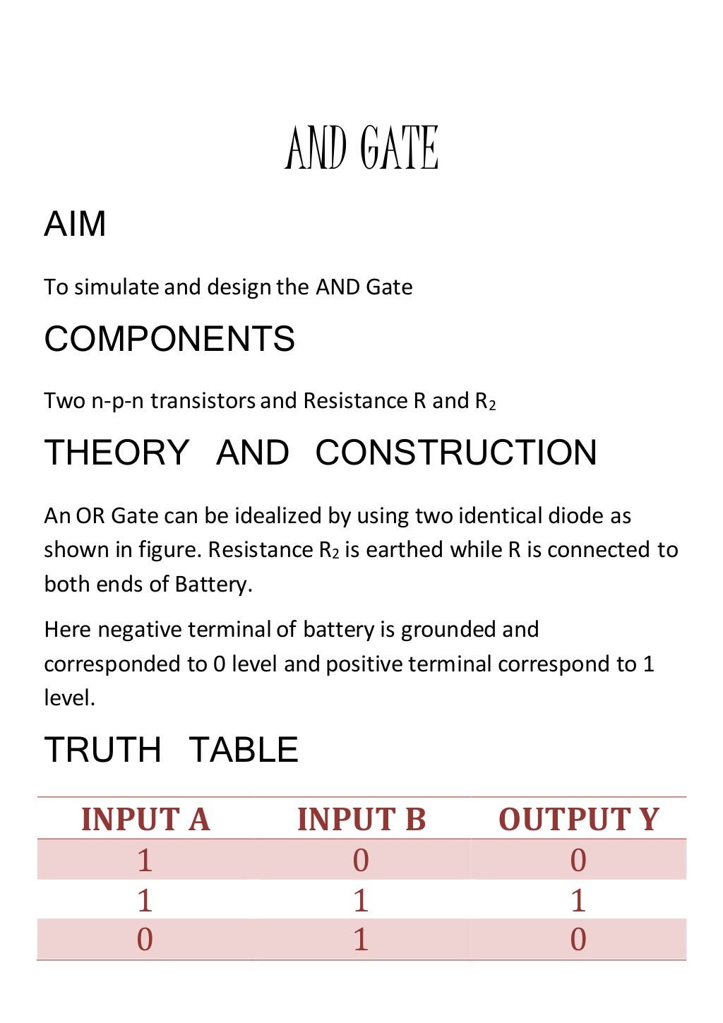 Logic gate class 12