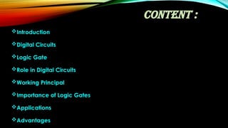 Comprehensive Overview of Logic Gates in Digital Circuits and Their ...