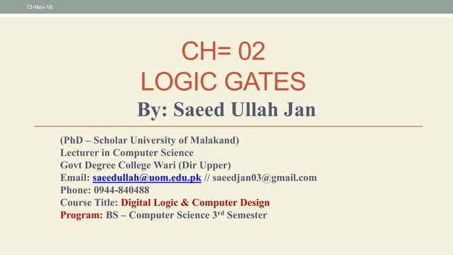 Logic gates | PPT image.