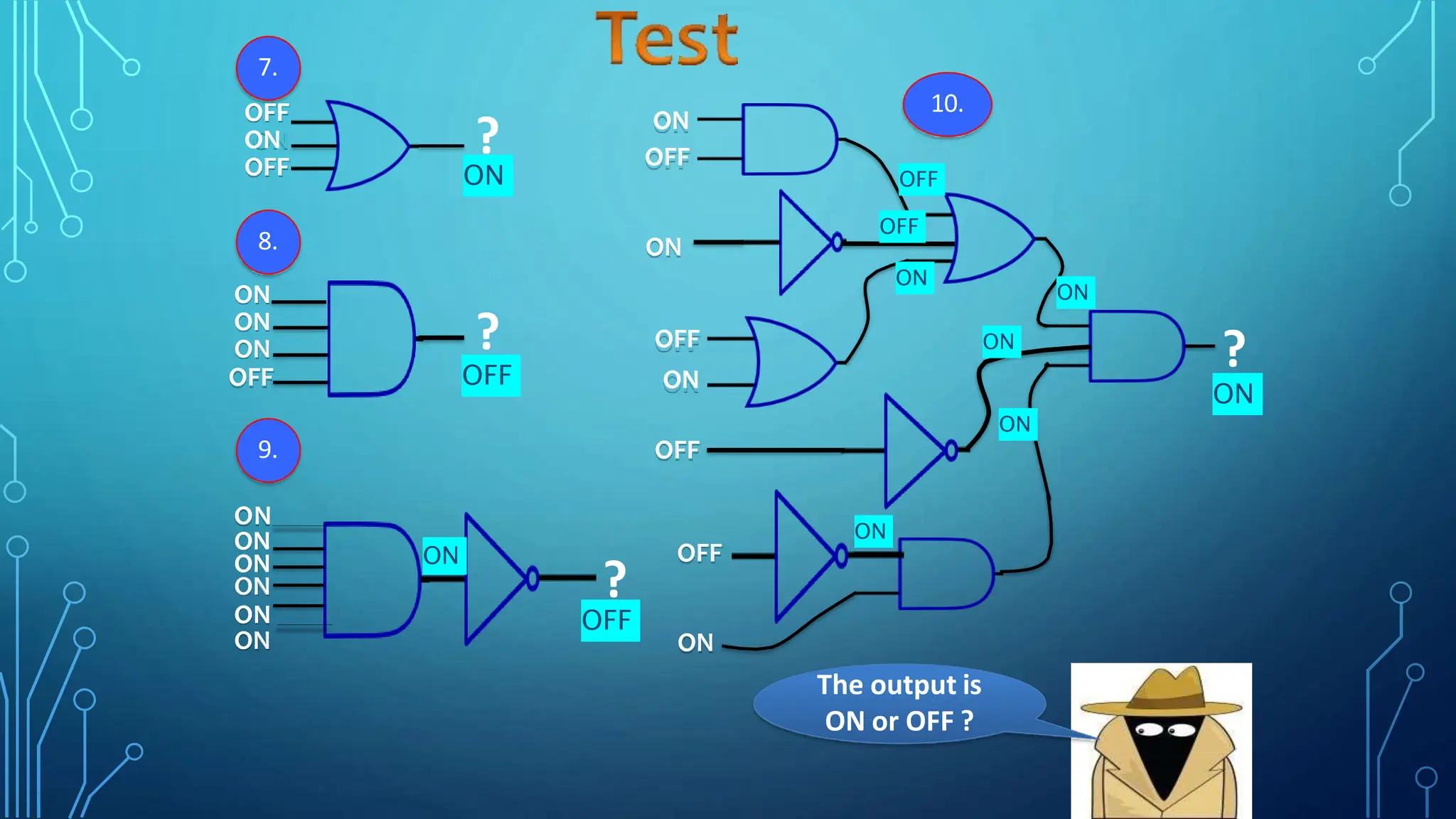 Logic Gates and their Applications, exercise PPT