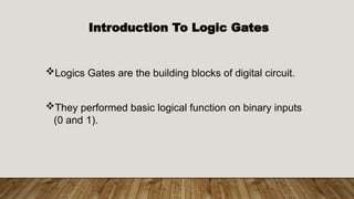 Introduction to Basic Digital Logic Gates | PPT
