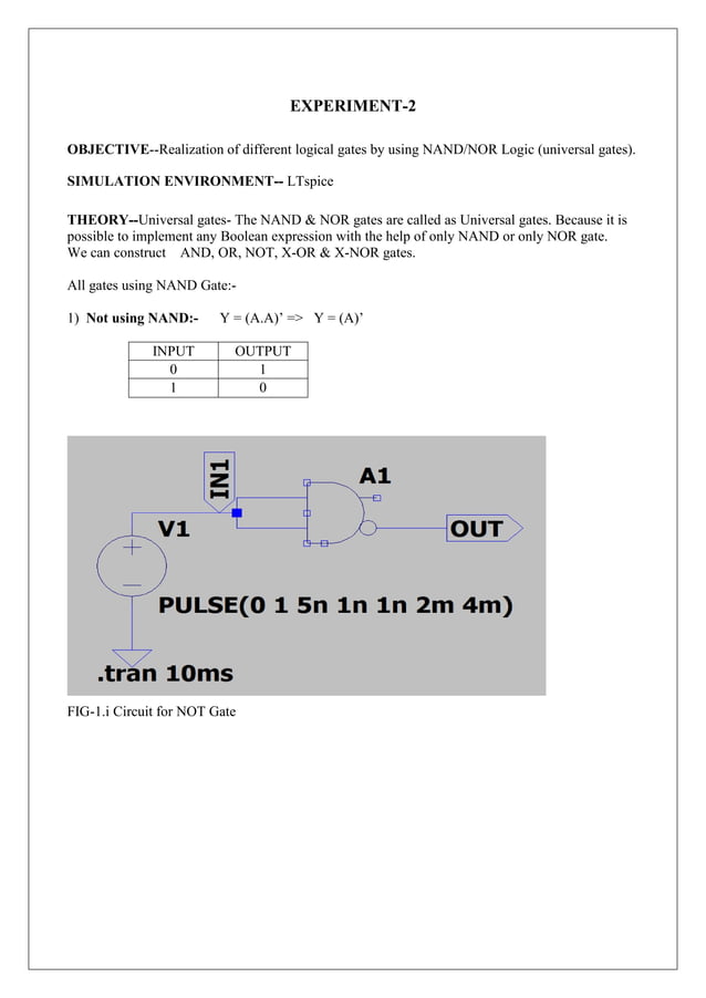 Logic gates verification using universal gates PDF