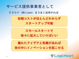 SIerとして 
32 
クラウドの登場により（とは一概に言えないが） 
“SI崩壊”が 
まことしやかにささやかれている 
ユーザーは今以上に低価格・高品質・単納期を志向 
人月単価モデルの限界＝競合他社との差別化 
“箱売り”“開発屋” の棲み分けモデルの限界 
 