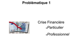 Problématique 1




        Crise Financière
             ●Particulier


             ●   Professionnel
 