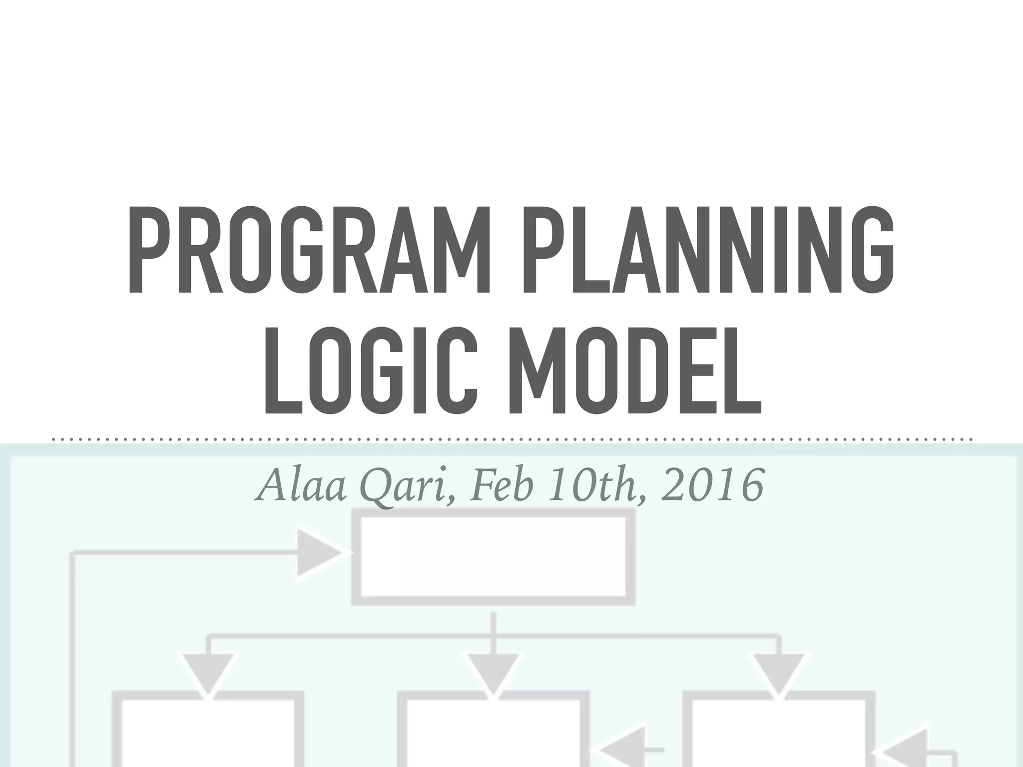Program Planning: Logic Model | PDF
