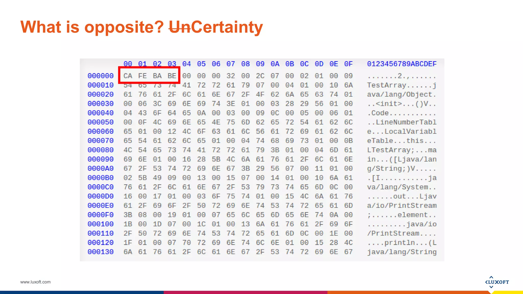 www.luxoft.com
What is opposite? UnCertainty
 