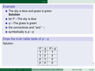 ∧ Math logic noes.pdf Logicis the mathematical concept used to used to draw a ...
