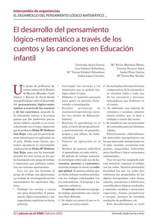 Intercambio de experiencias
EL DESARROLLO DEL PENSAMIENTO LÓGICO-MATEMÁTICO ...



El desarrollo del pensamiento
lógico-ma...