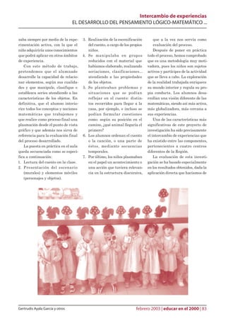 Intercambio de experiencias
                                 EL DESARROLLO DEL PENSAMIENTO LÓGICO-MATEMÁTICO ...


zaba si...