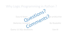 Logic programming in python | PPT