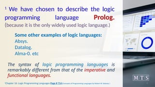 Comprehensive Introduction to Logic Programming and Prolog Language | PPTX