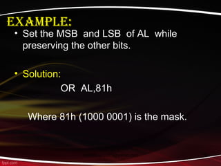 Logic, shift and rotate instruction | PPT