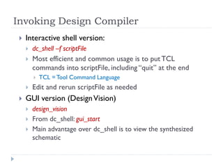 Automated Synthesis from HDL models Design Compiler (Synopsys) | PDF