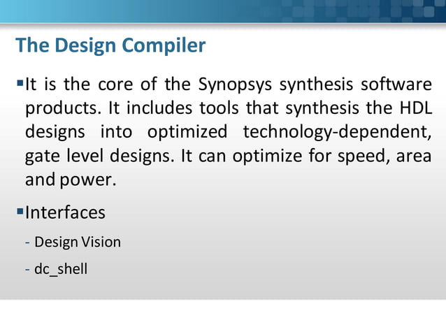 Logic synthesis with synopsys design compiler | PDF