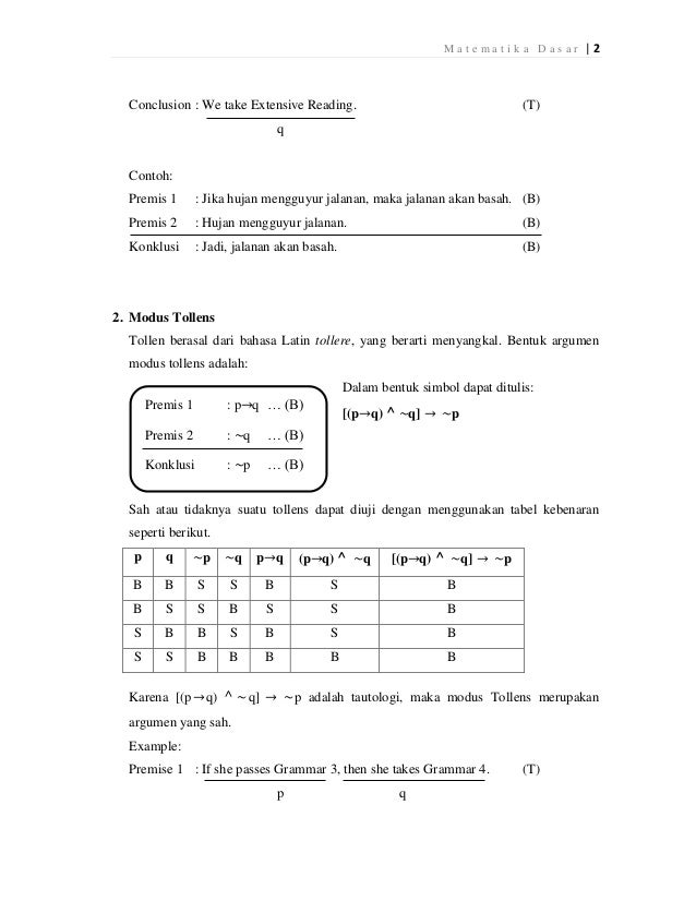 Logika Matematika Penarikan Kesimpulan