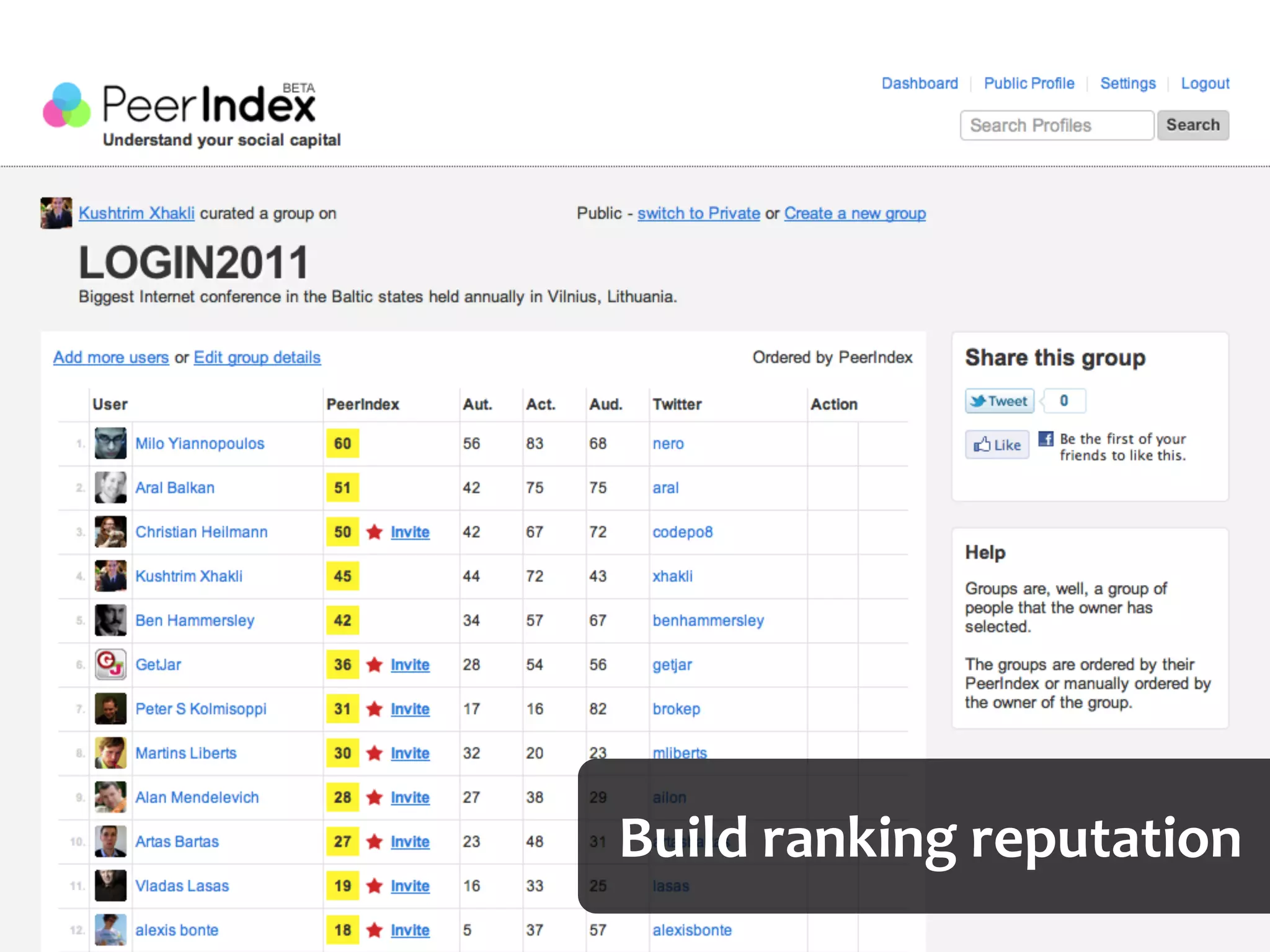 Build	
  ranking	
  reputation
 