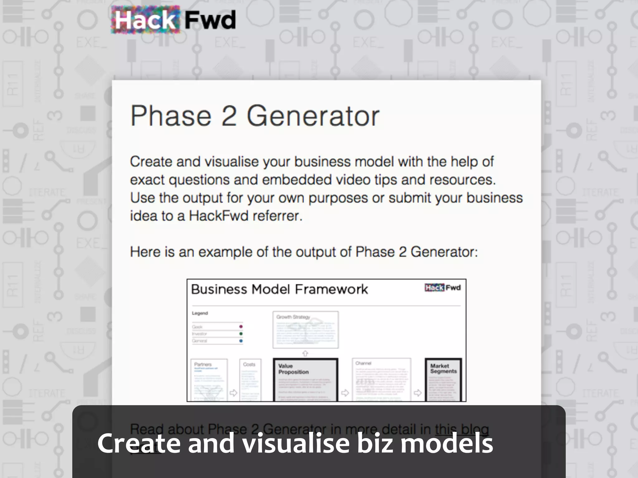 Create	
  and	
  visualise	
  biz	
  models
 