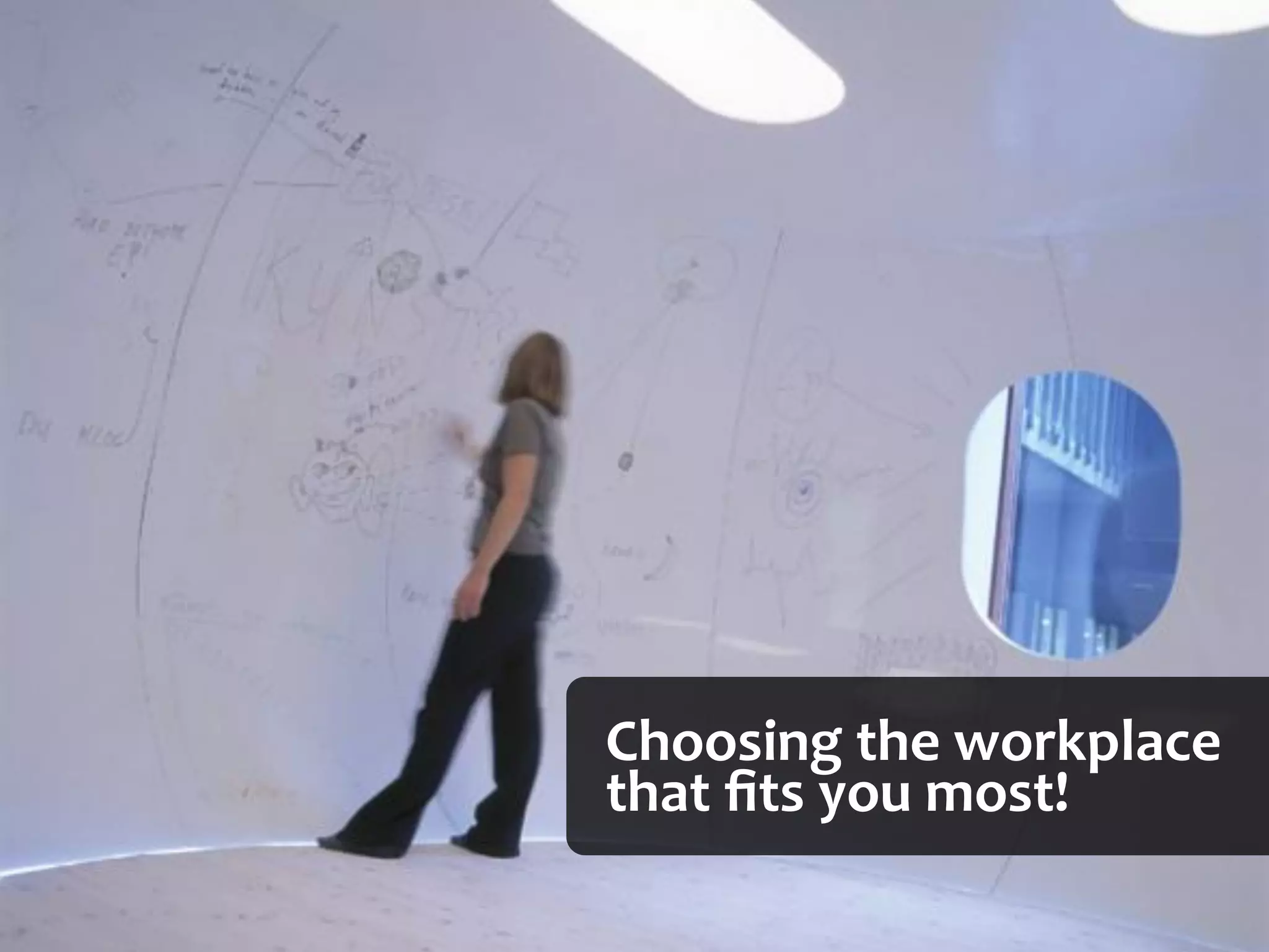 Choosing	
  the	
  workplace
that	
  ﬁts	
  you	
  most!
 