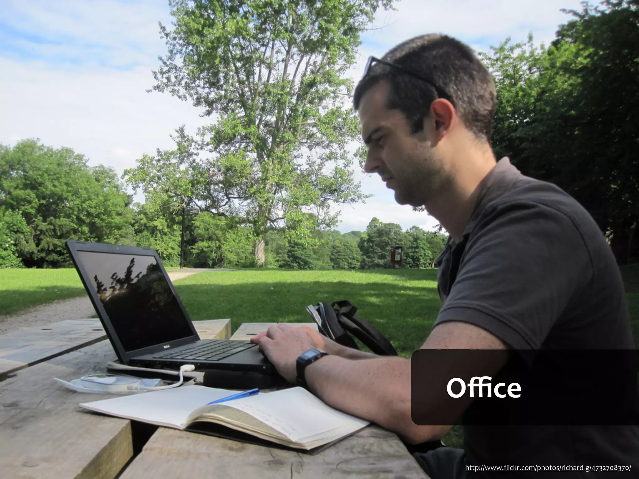 Oﬃce

 http://www.ﬂickr.com/photos/richard-­‐g/4732708370/
 