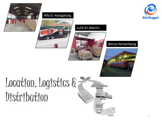 Classified - Highly Confidential
Location, Logistics &
Distribution
Alfa O. Hutagalung
Lulik Sri Adarini
Benny Herlambang
1
 