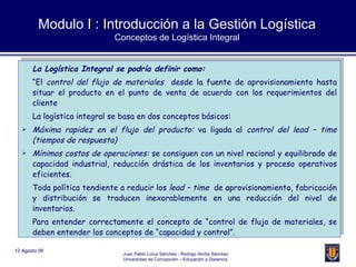 Logistica Modulo 1 | PPT