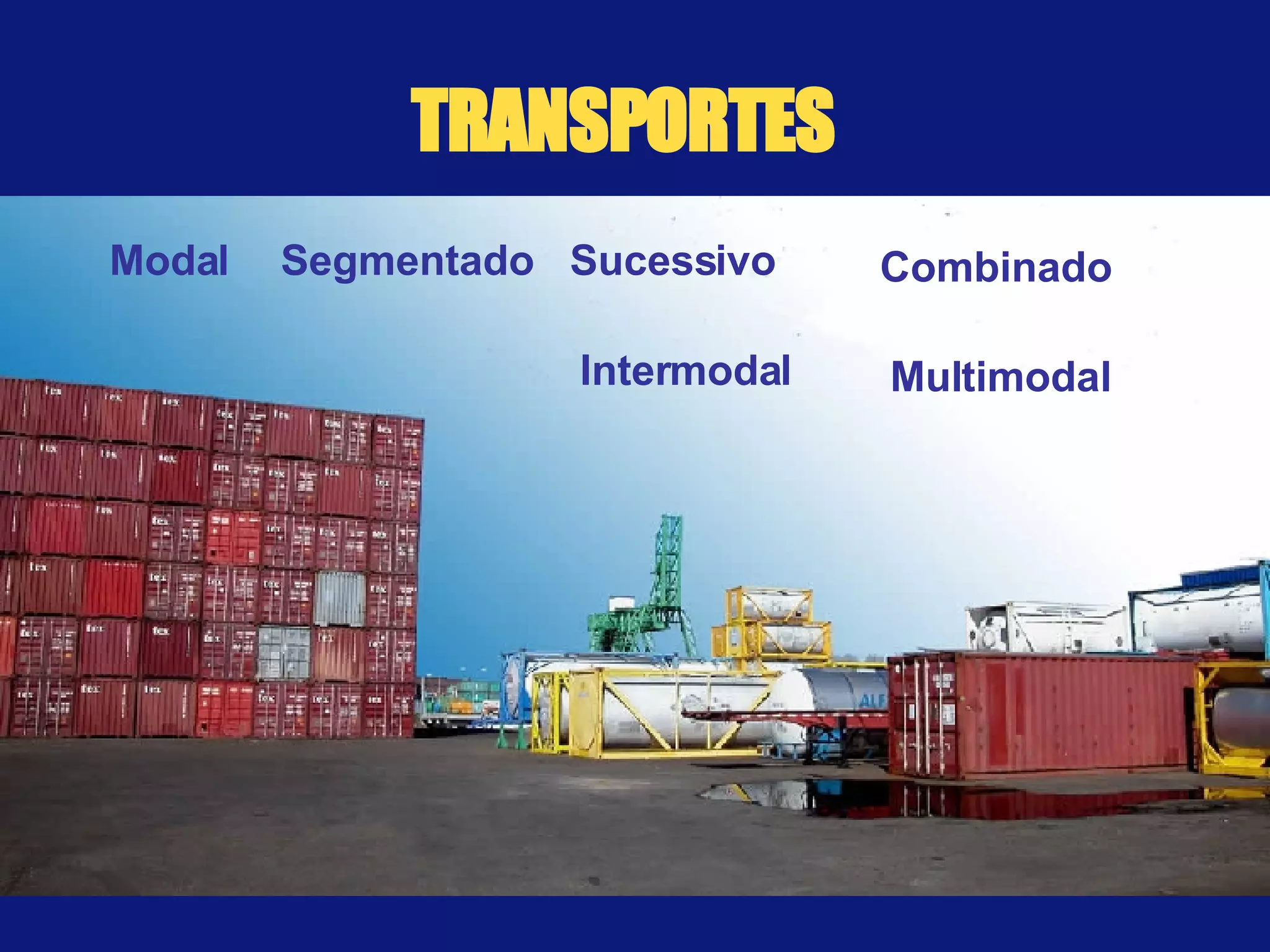 TRANSPORTES Modal Segmentado Sucessivo Combinado Intermodal Multimodal 
