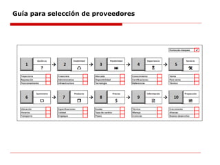 Guía para selección de proveedores
 