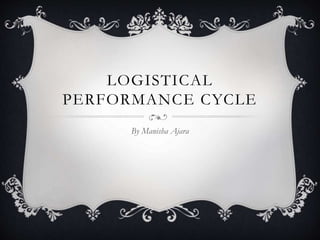 LOGISTICAL
PERFORMANCE CYCLE
By Manisha Ajara
 