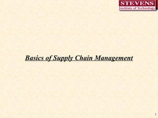 1
Basics of Supply Chain Management
 