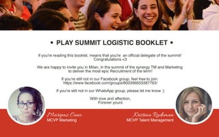 PLAY Summit | Logistic Booklet
