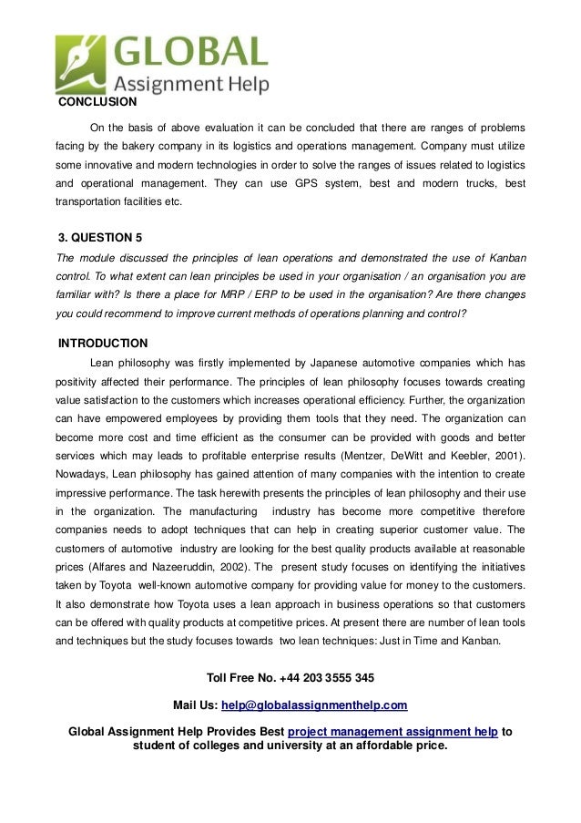 Operations management assignment answers image