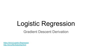Gradient Descent For Logistic regression | PPT