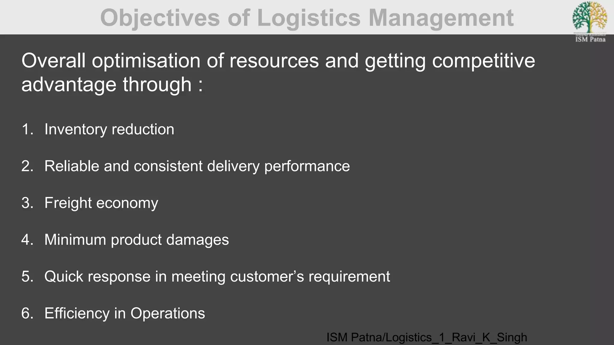 Logistics lecture-2 introduction to logistics-2 | PPTX