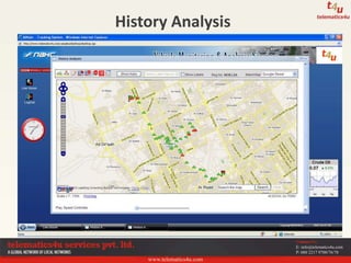 www.telematics4u.com
Contact Us
E: info@telematics4u.com
P: 080 2217 9700/76/78
History Analysis
 