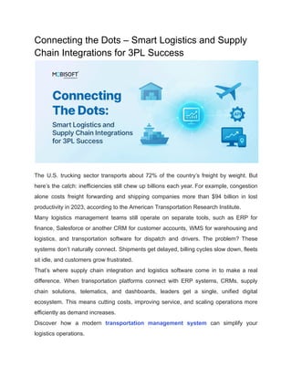 Smart Supply Chain Integrations Driving 3PL Efficiency and Success | PDF