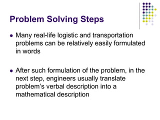 Problem Statement In Logistics Logistics and Supply Chain Management note | PDF