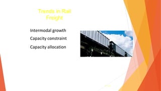 3- 142
Trends in Rail
Freight
Intermodal growth
Capacity constraint
Capacity allocation
 