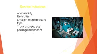 3- 154
Service Industries
Accessibility
Reliability
Smaller, more frequent
trips
Truck and express
package dependent
 