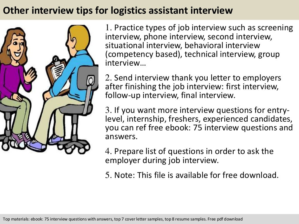 Logistics assistant interview questions