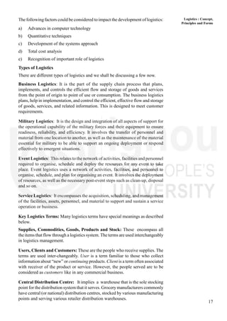 LOGISTICS: CONCEPT, Principles and Forms PRINCIPLES AND FORMS | PDF