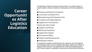 Advance Your Career with Professional Logistics Training in Kollam | PPTX
