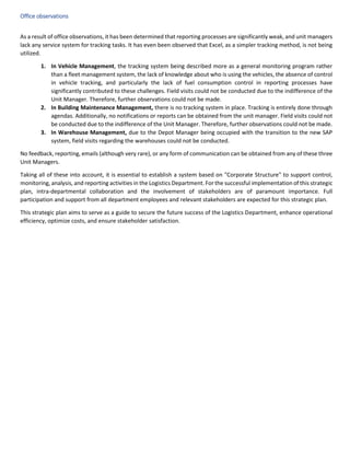 Logistics Department Strategy Plan 2020-2023 | DOCX