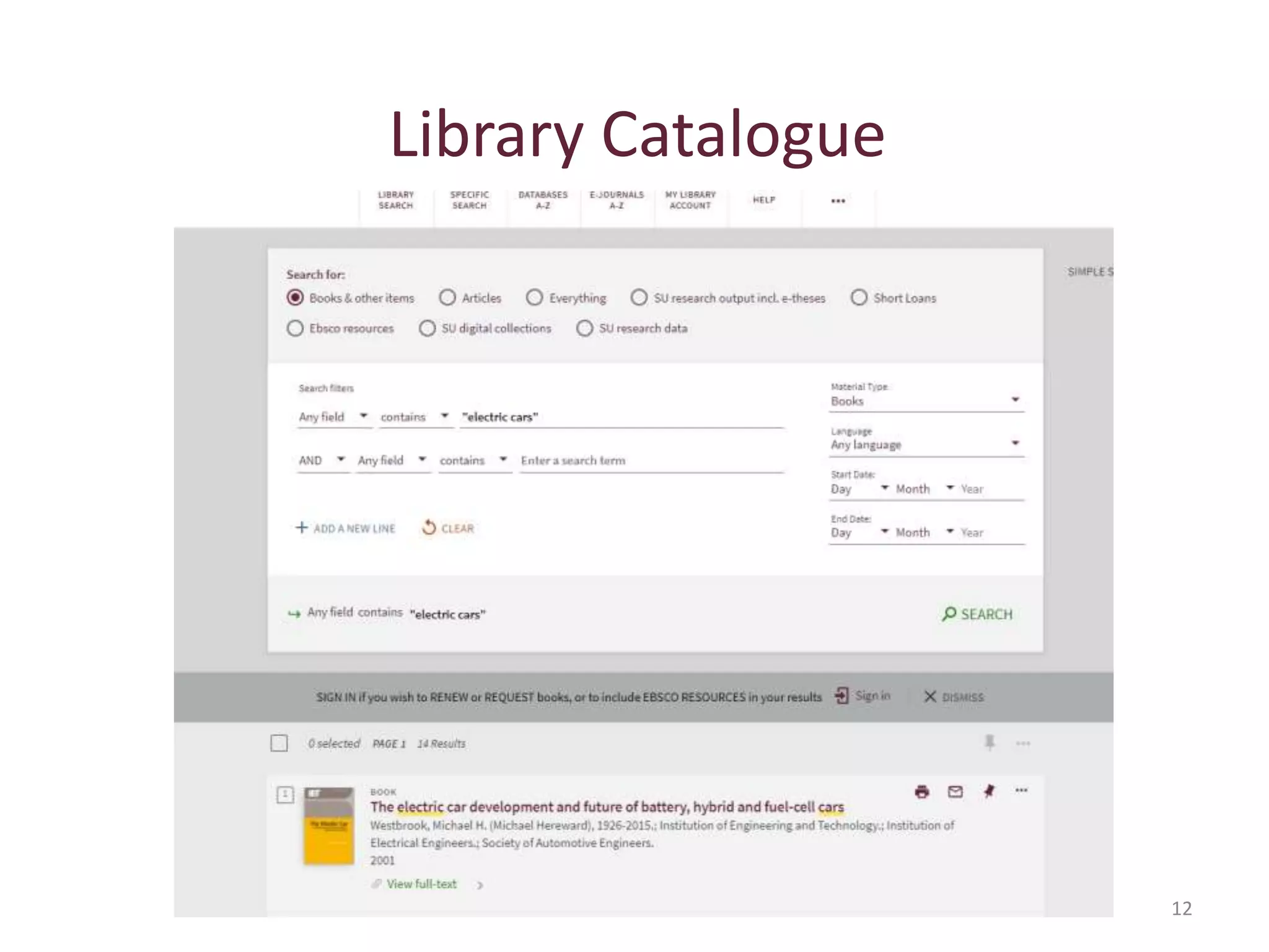 Library Catalogue
12
 