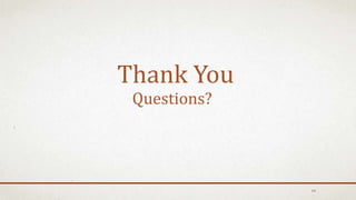 Questions?
Thank You
19
 