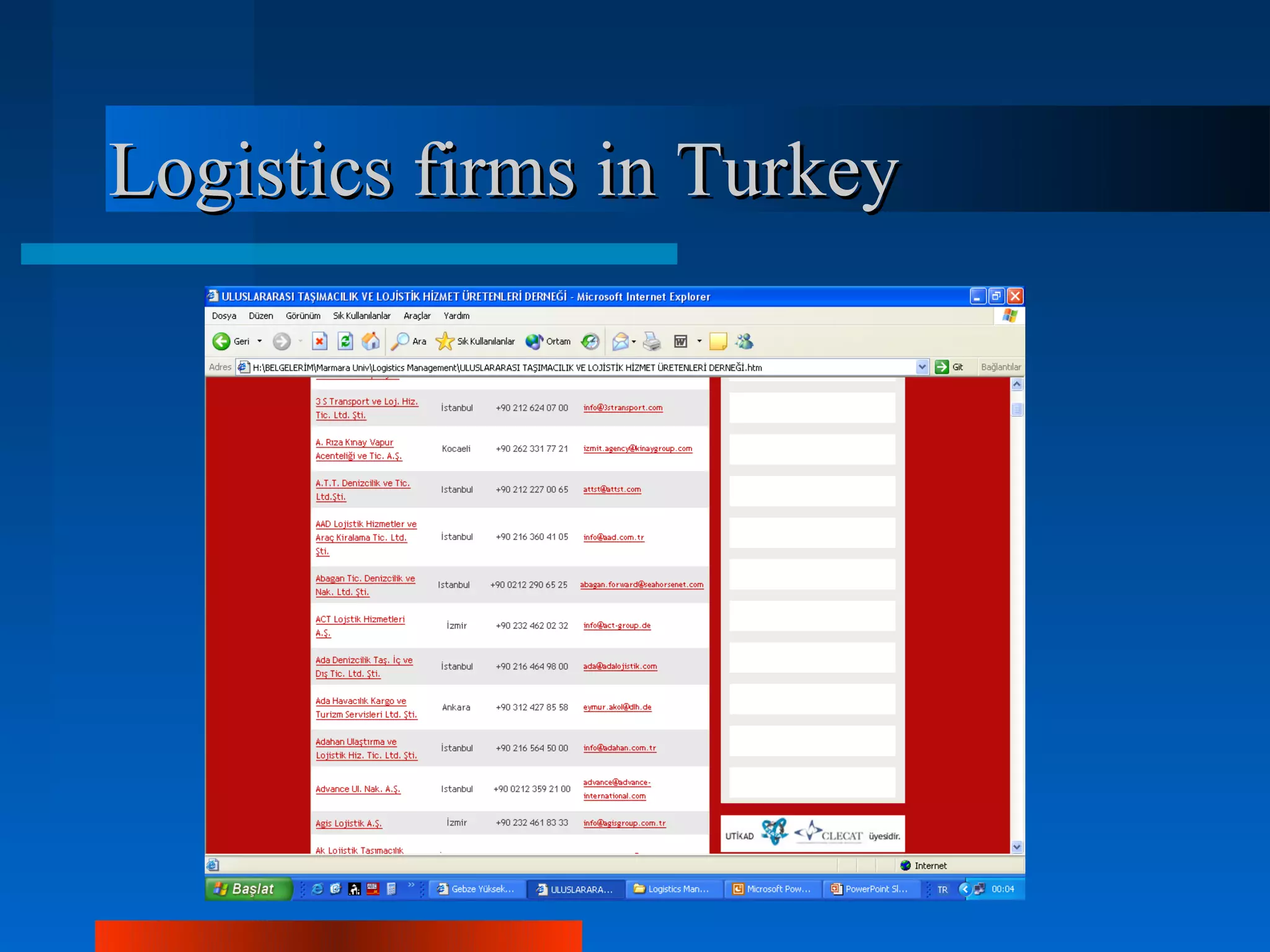 Logistics firms in Turkey
 