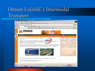 Omsan Lojistik’s Intermodal
Transport

 